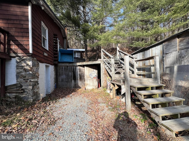 exterior space with a wooden deck