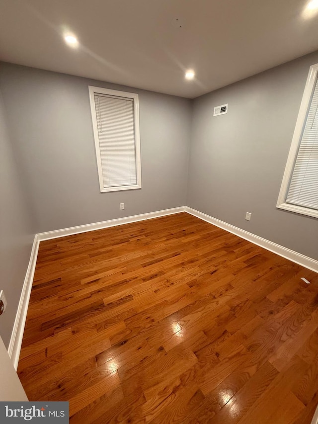 empty room featuring wood-type flooring