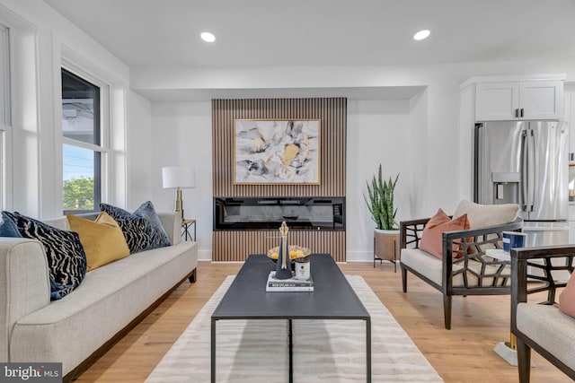 living room featuring light hardwood / wood-style floors