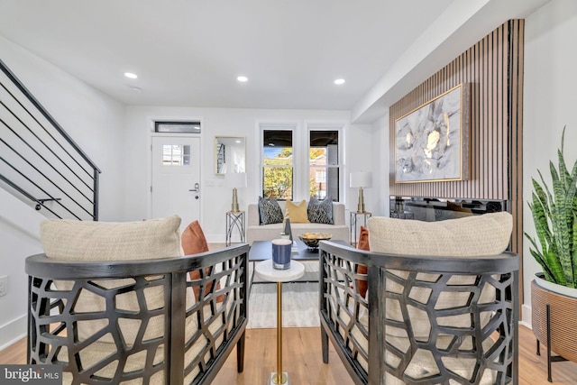 dining room with light wood-type flooring