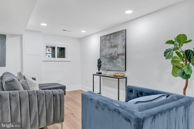 living room with wood-type flooring