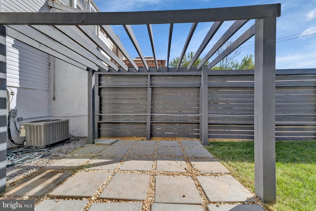 garage featuring central AC unit