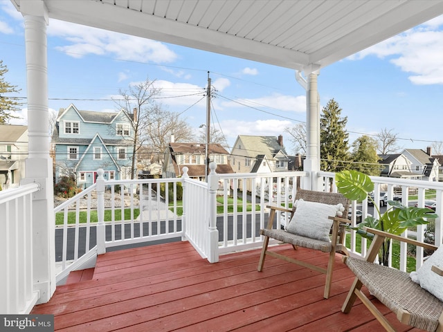 deck with a porch