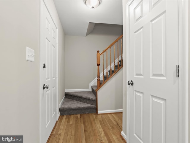 entrance foyer with light hardwood / wood-style floors