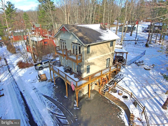 view of snowy aerial view