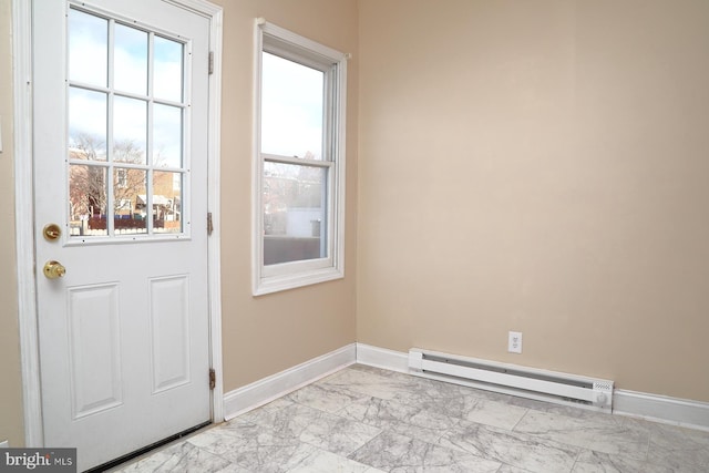 entryway featuring a baseboard radiator