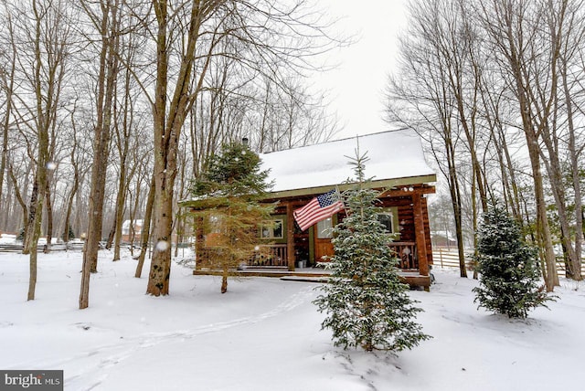 view of log-style house