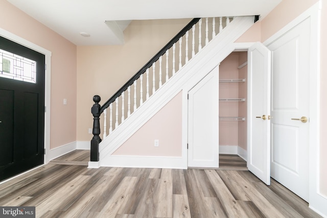 foyer featuring light hardwood / wood-style flooring