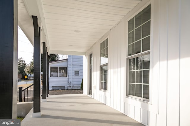 view of patio featuring a porch