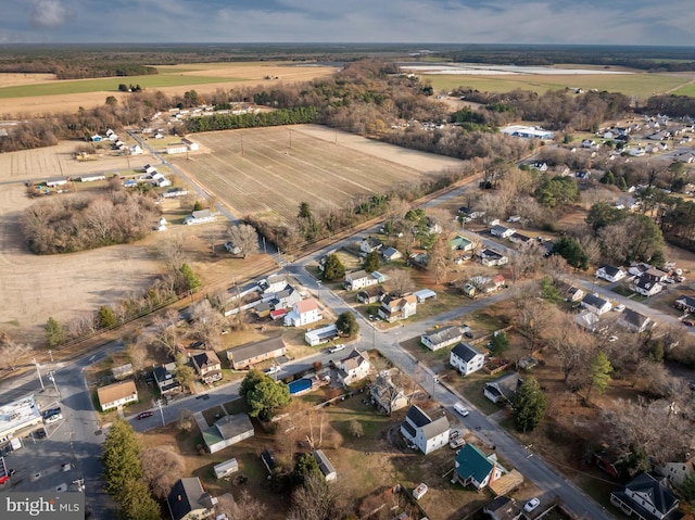 birds eye view of property featuring a rural view