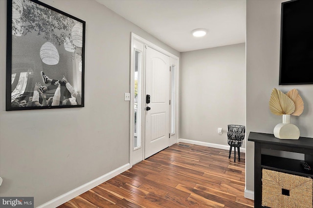 entryway featuring dark hardwood / wood-style flooring