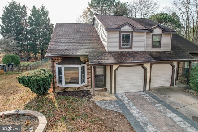 view of front property with a garage