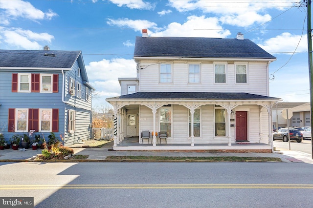 view of front of property with a porch