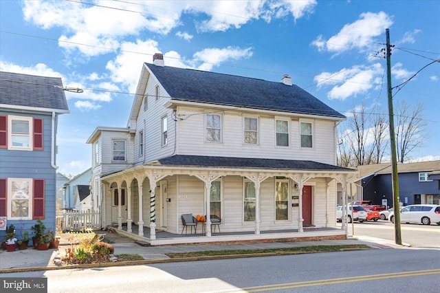 view of front of home featuring covered porch