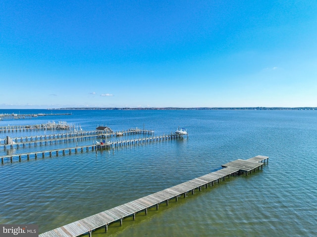 view of water feature featuring a boat dock