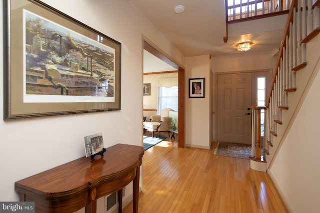 foyer featuring light wood-type flooring