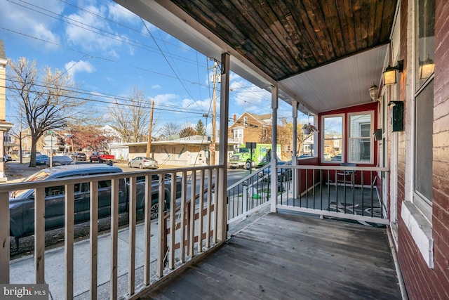 wooden deck with covered porch