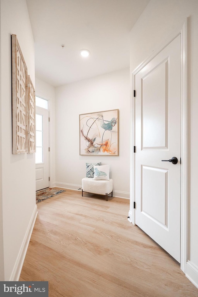 hall featuring light wood-type flooring