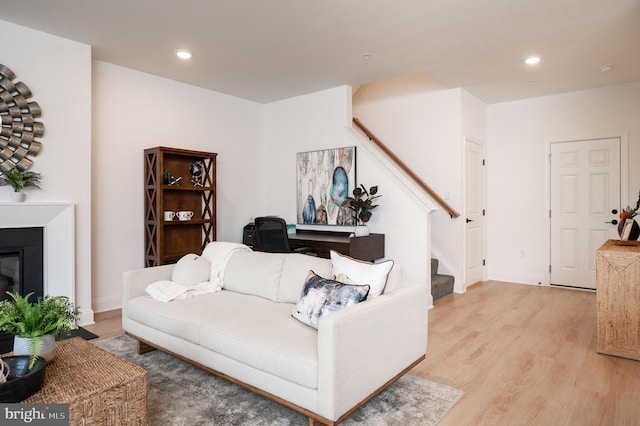 living room featuring hardwood / wood-style flooring