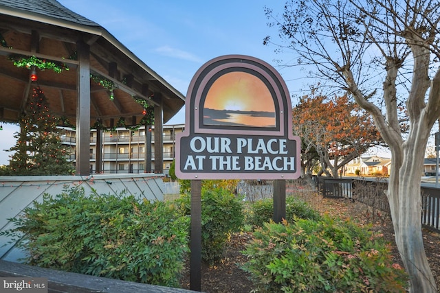 view of community sign