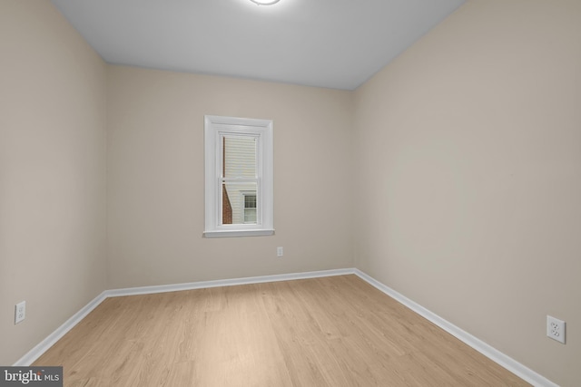 empty room featuring light wood-type flooring