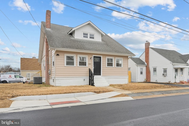 view of front of home with central AC