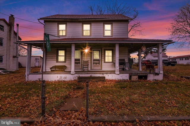 view of front of property with a porch