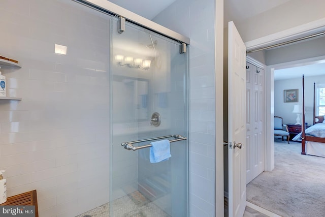 bathroom with walk in shower