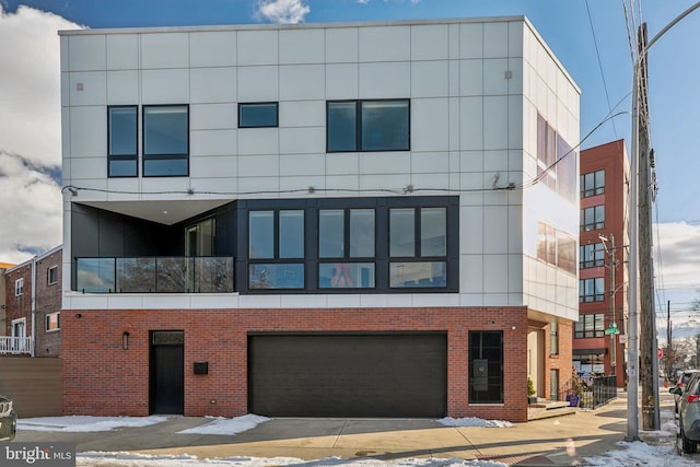 exterior space featuring a garage