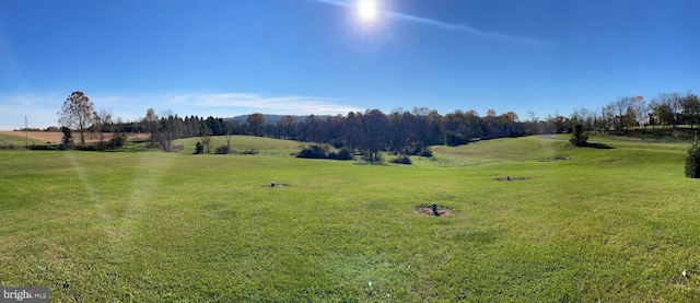 view of yard with a rural view