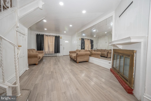 living room featuring light hardwood / wood-style floors