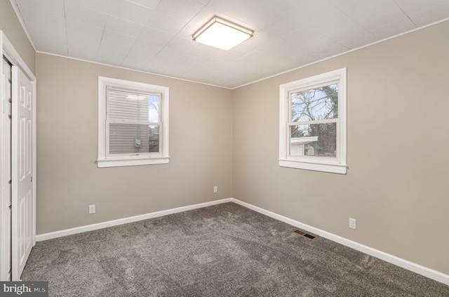 interior space featuring carpet and ornamental molding