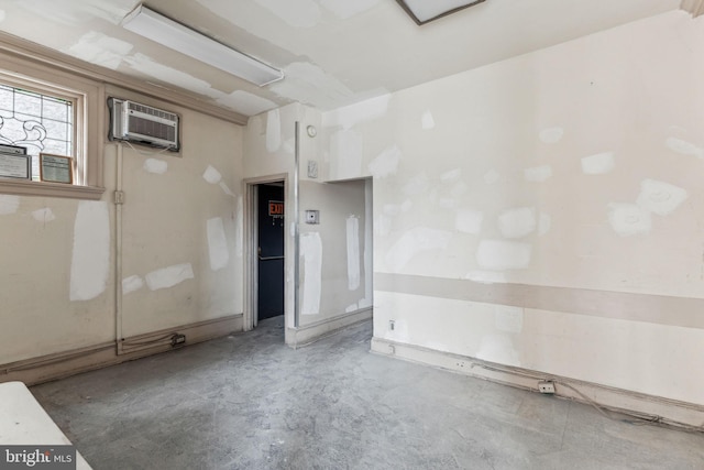 basement with a wall unit AC