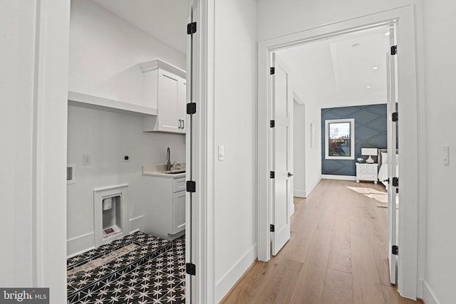 hall featuring light hardwood / wood-style flooring