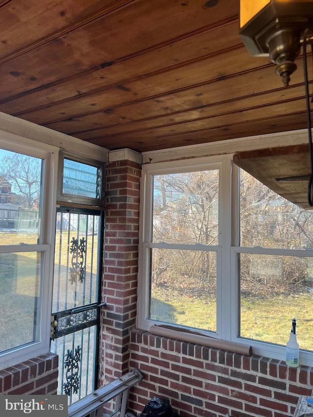 details featuring wood ceiling