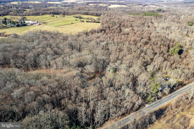 aerial view featuring a rural view