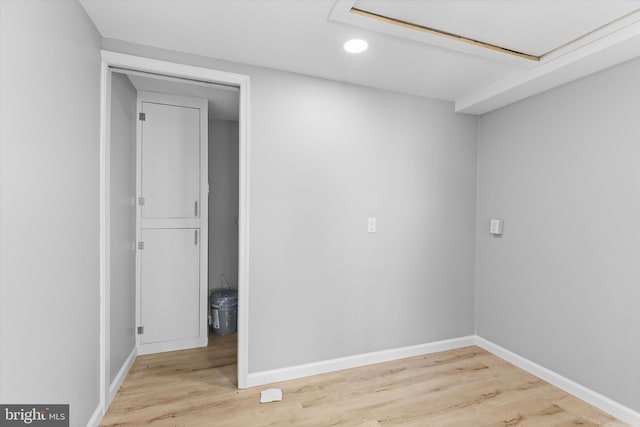 unfurnished room featuring light hardwood / wood-style flooring