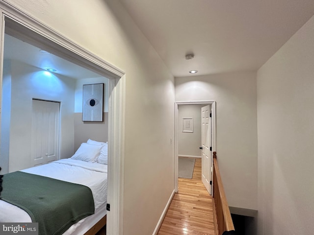 hall featuring light wood-type flooring