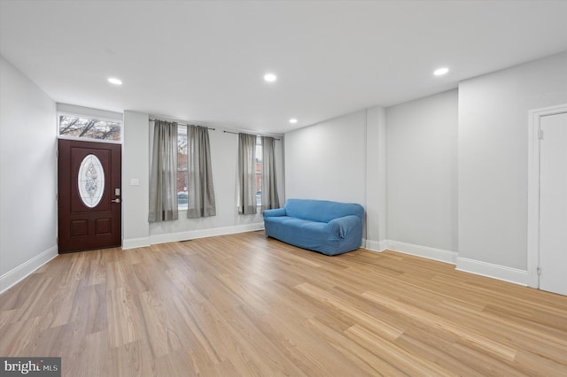 foyer featuring light hardwood / wood-style floors