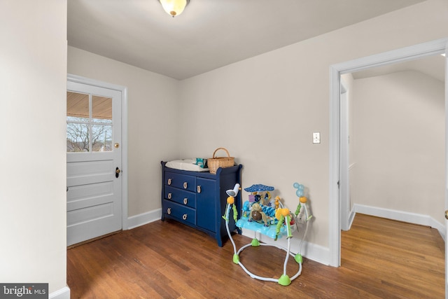 misc room featuring dark wood-type flooring