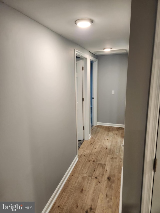 hallway featuring light wood-type flooring