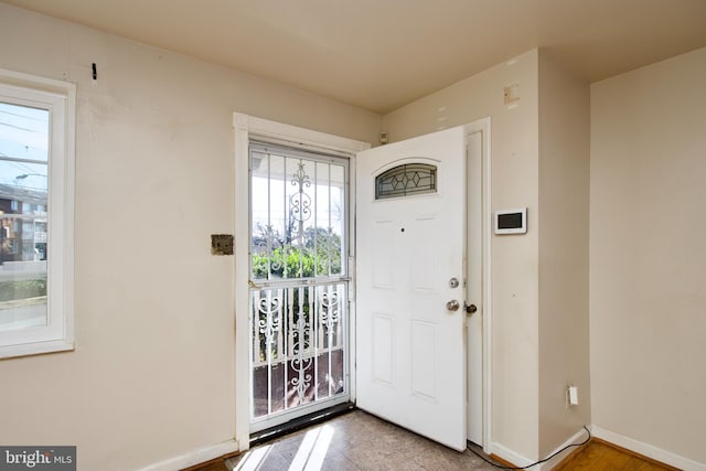 entryway with plenty of natural light