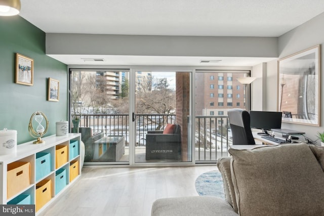 living room featuring hardwood / wood-style flooring