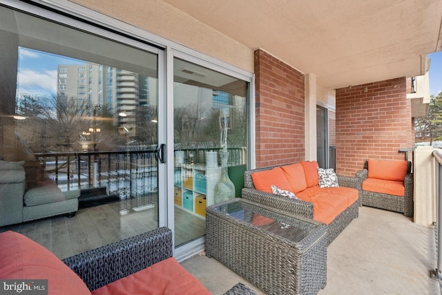 balcony with an outdoor hangout area