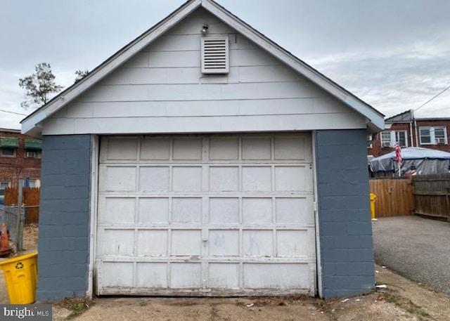 view of garage