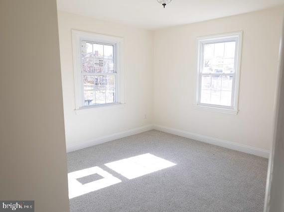 empty room featuring plenty of natural light and carpet