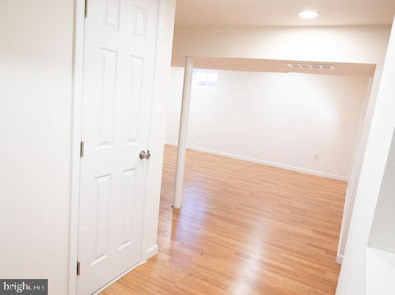 unfurnished room featuring light hardwood / wood-style flooring