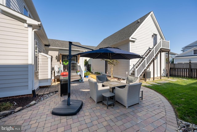 view of patio / terrace with central AC