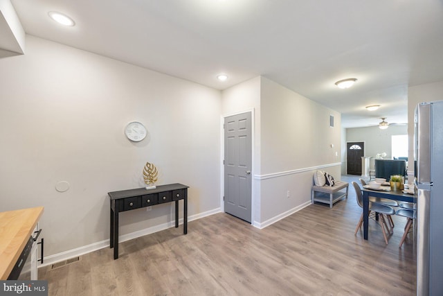 interior space with hardwood / wood-style flooring