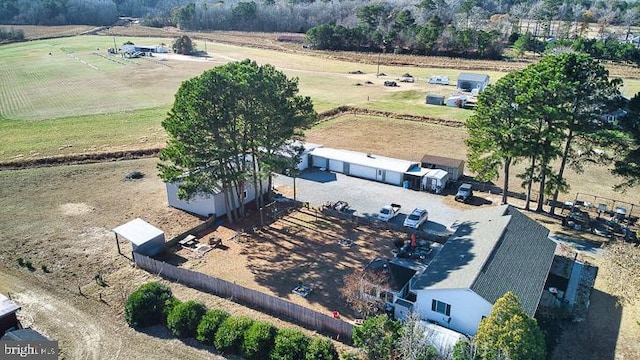 aerial view with a rural view